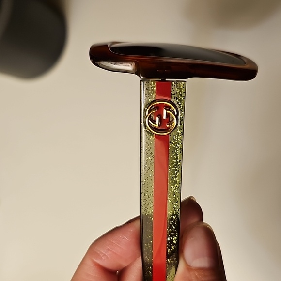 Gucci Havana Square Women\'s Tortoise Sunglasses Red & Green Logo Euc main image 7
